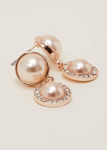 Phase Eight Pearl And Stone Drop Jewellery Rose/Gold Canada | VAKSYX-107